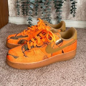 Nike Air Force 1 realtree camo vibrant orange shoes
